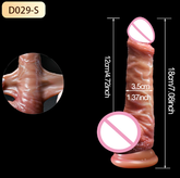 Realistic Movable Foreskin Dildos,Double Silicone Skin Foreskin Cock for Vaginal or Anal Play,Penis with Strong Suction Cup